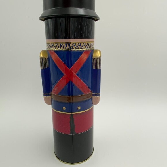 Tin Toy Soldier Nutcracker Empty Cookie Holiday Metal Can Box Container 12" - Picture 6 of 9